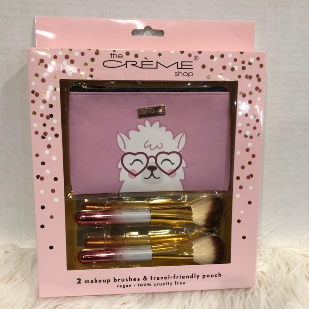 The Crème Shop Makeup Brush & Travel Pouch Set